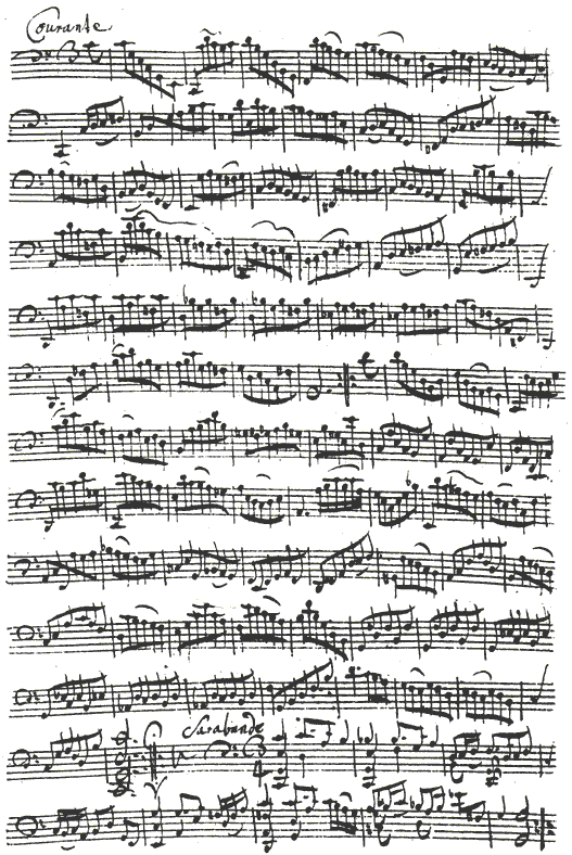 Bach Cello Suite No. 3 in C Major: Courane, Sarabande (beginning)
