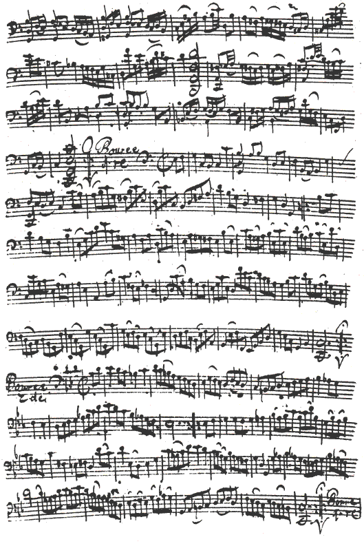 Bach Cello Siute No. 3 in C major: Sarabande (concl.), Bourree I, Bourree II 