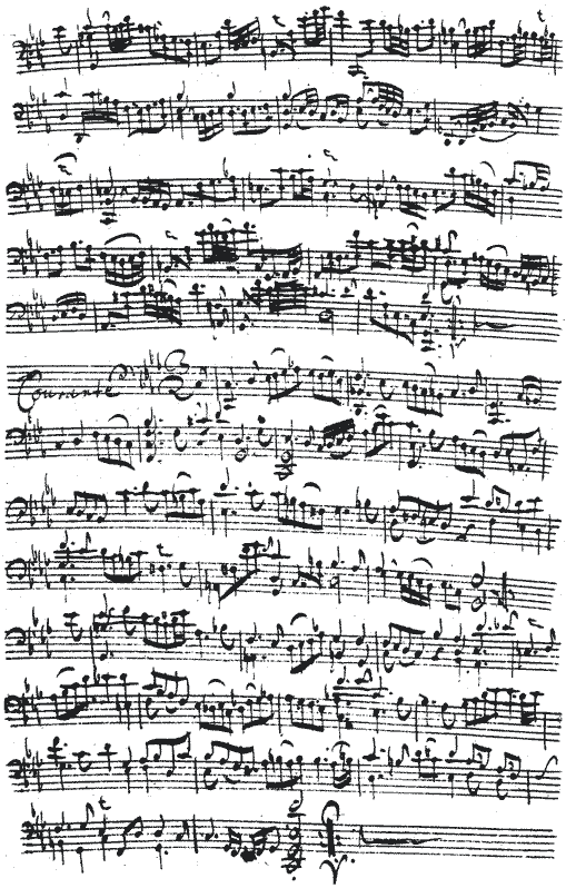 Bach Cello Suite No. 5 in C minor: Allemande (concl.), Courante